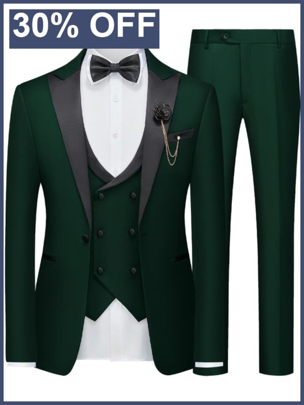 Men's 3 Piece Suit Slim Fit Wool Blend Blazer Vest Pants Set Formal Wedding